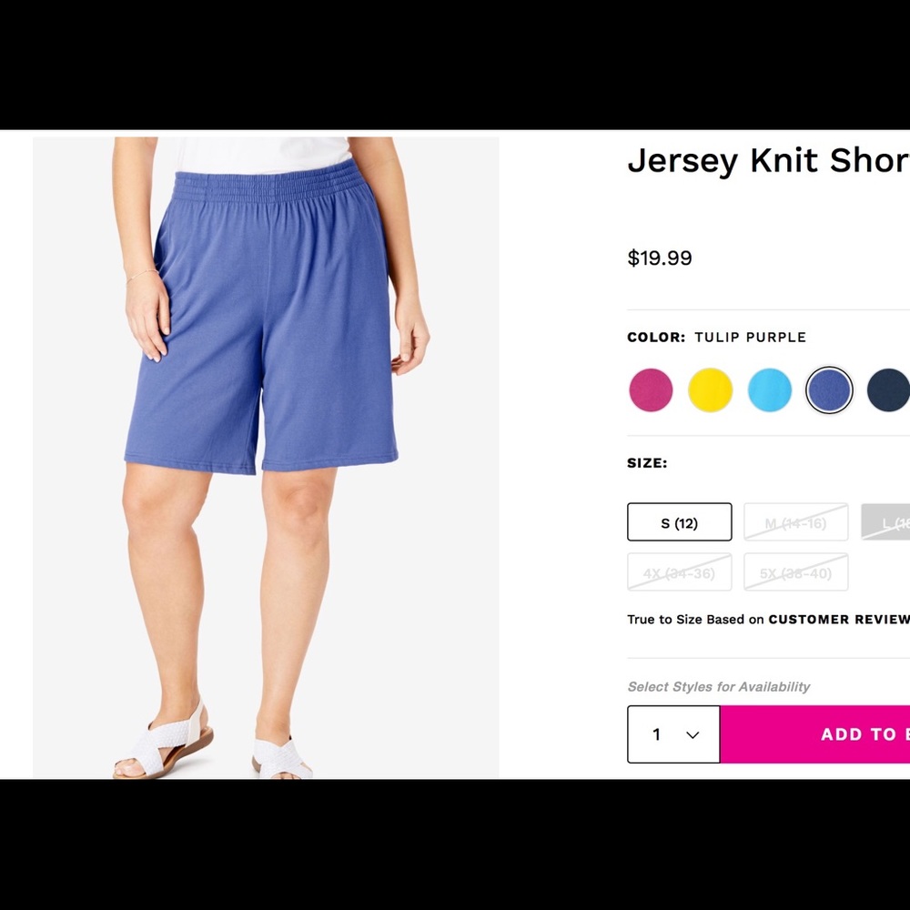 NWOT Blueish Purple jersey knit short